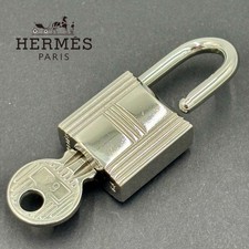 HERMES Padlock Cadena Lock Number 64 Silver with 1 Key for Birkin Kelly Picotin