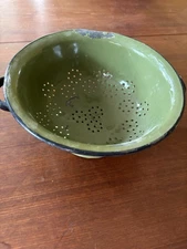 Huta Silesia Colander 1970’s Green Shabby Chic Lots Of Character