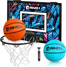 over the Door Mini Basketball Hoop: 18X12 Shatterproof Backboard, 2 Mini Basketb