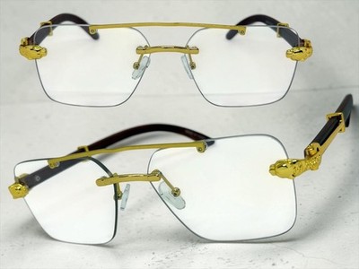 Classy Elegant Retro Hip Hop Rapper Pimp SUNGLASSES For Men Gold Faux Wood Frame