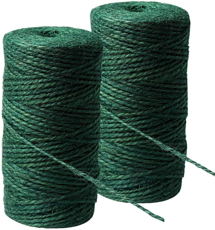 2 Rolls Green Hemp Garden Twine, Garden String Christmas Twine ​Natural Jute Str