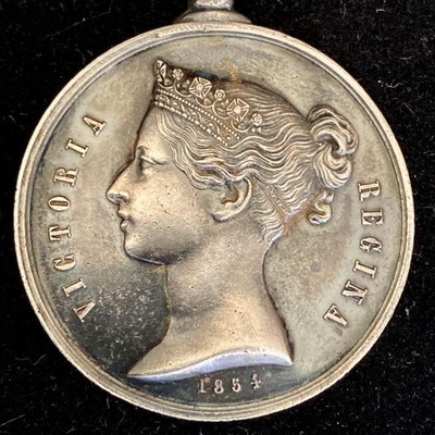 Crimean Medal Fabr. French + staples Inkermann and Sevastopol SILVER
