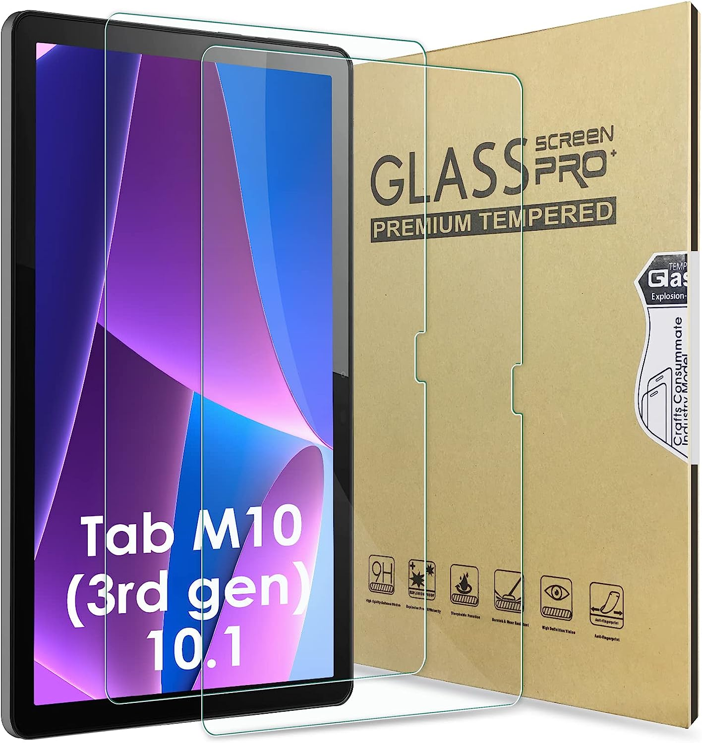 Bighan 2 Pack Screen Protector Compatible with Lenovo Tab M10 3Rd Gen 10.1"", 9H