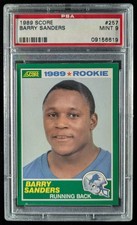 1989 Score NFL Football BARRY SANDERS Rookie RC Base Lions #257 PSA 9 B