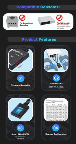 Nintendo Gamecube Wireless Adapter RetroScaler BlueRetro Upto 4 Controllers - Picture 6 of 6