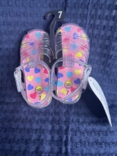 Wonder Nation Clear Jelly Sandals Shoes Scented Hook Loop Toddler Girl 7 NWT