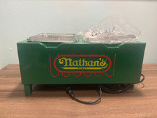 New Open Box Nathan&rsquo;s Famous Hot Dog Steamer Warmer Boiler Cart w/ Umbrella