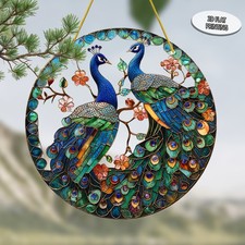 8" Bohemian Peacock Suncatcher