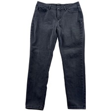 Curve Appeal Woman's Essential Skinny Jeans 12/31 Black Denim Stretch Mid Rise