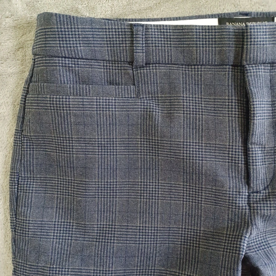 Banana Republic Pants Sz 10 Houndtooth Straight Ankle Stretch Sloan Office - Image 3 of 4