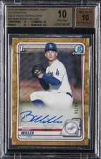 2020 BOWMAN CHROME DRAFT GOLD WAVE REFRACTOR AUTO 40/50 BOBBY MILLER BGS 10