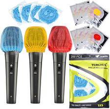 200 PCS 100 Pack Microphone Hygiene Covers Disposable Non-Woven Handheld Mic M