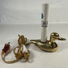 Vintage MCM Brass Duck Night Light Small Electric Table Lamp Accent Bird Works