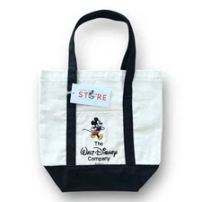 D23 The Walt Disney Company Store Mickey Mouse Canvas Mini Tote Bag Black NEW