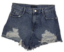 Sincerely Jules Denim Shorts Cut-Off Raw Hem Distressed Blue Women's Size 3/26