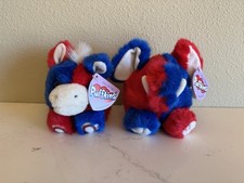 NWT Vintage Puffkins Stars  Stripes Plush Toys Swibco Democrat  Republican USA