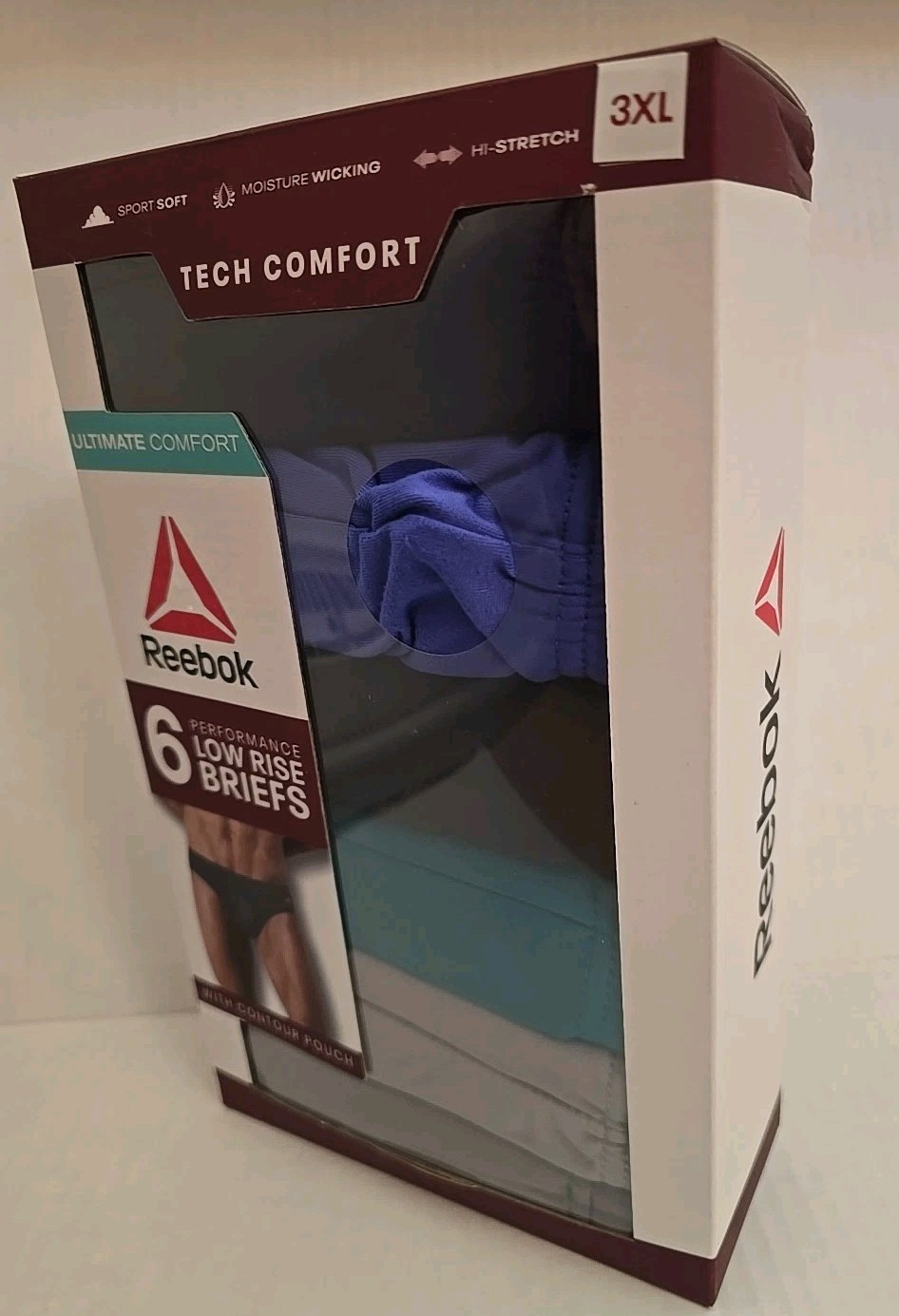 Reebok Tech Comfort Low Rise Briefs 6 Pack Size 3XL Black Green Blue Gray NEW thumbnail 2