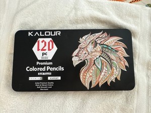 120 Kalour colored pencils in metal case NEW 