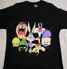Vintage 90s Looney Tunes Shirt L Single Stitch 1993 Taz Bugs Cartoon Vintage USA