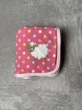 Carter's Lamb Pink Micro Fleece Cotton Polka Dots Baby Reversible Blanket Lovey