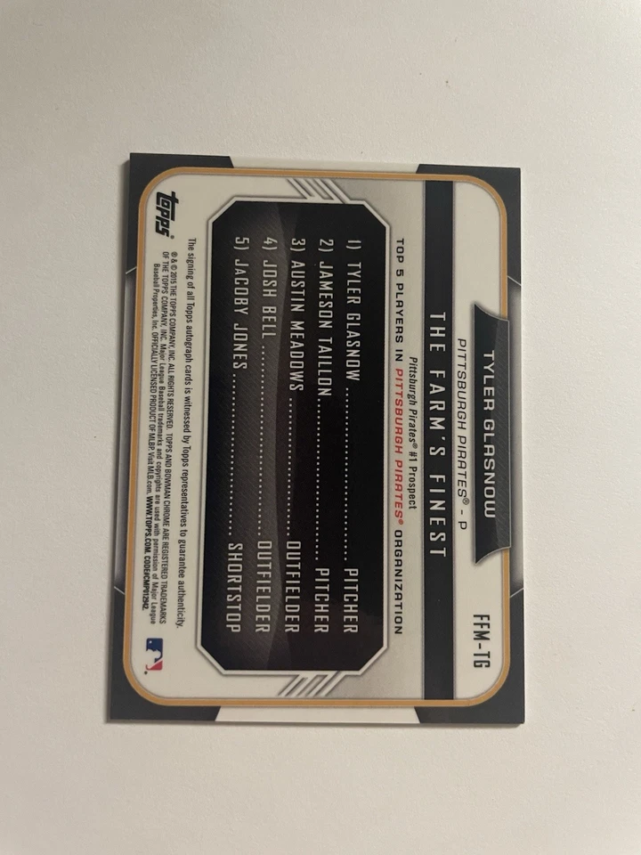 Bowman Chrome Auto Shimmer Mini Tyler Glasnow RC 2015 #FFM-TG Foto 2 de 2