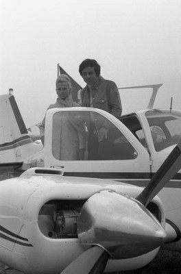 Richard Anthony steps off his private plane with his wife Septembe- Old Photo