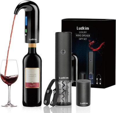 Rechargeable Electric Wine Opener Set with Aerator, Corkscrew, and Accessories