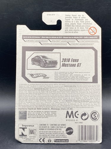 Hot Wheels 2010 Ford Mustang GT HW Garage ‘10 Collectible Toy Car Blue Card - Picture 4 of 4