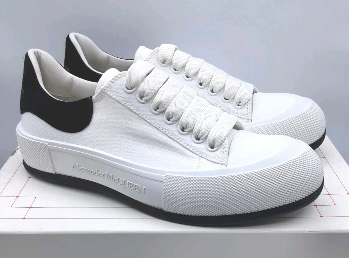 Alexander McQueen Plimsoll men's canvas sneakers White/Black EU 42