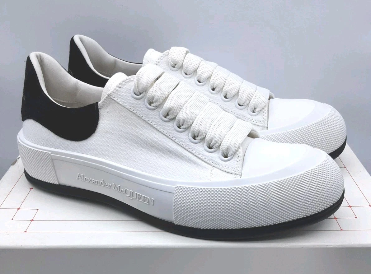 Alexander McQueen — Alexander McQueen Plimsoll men's canvas sneakers White/Black EU 42 US 9