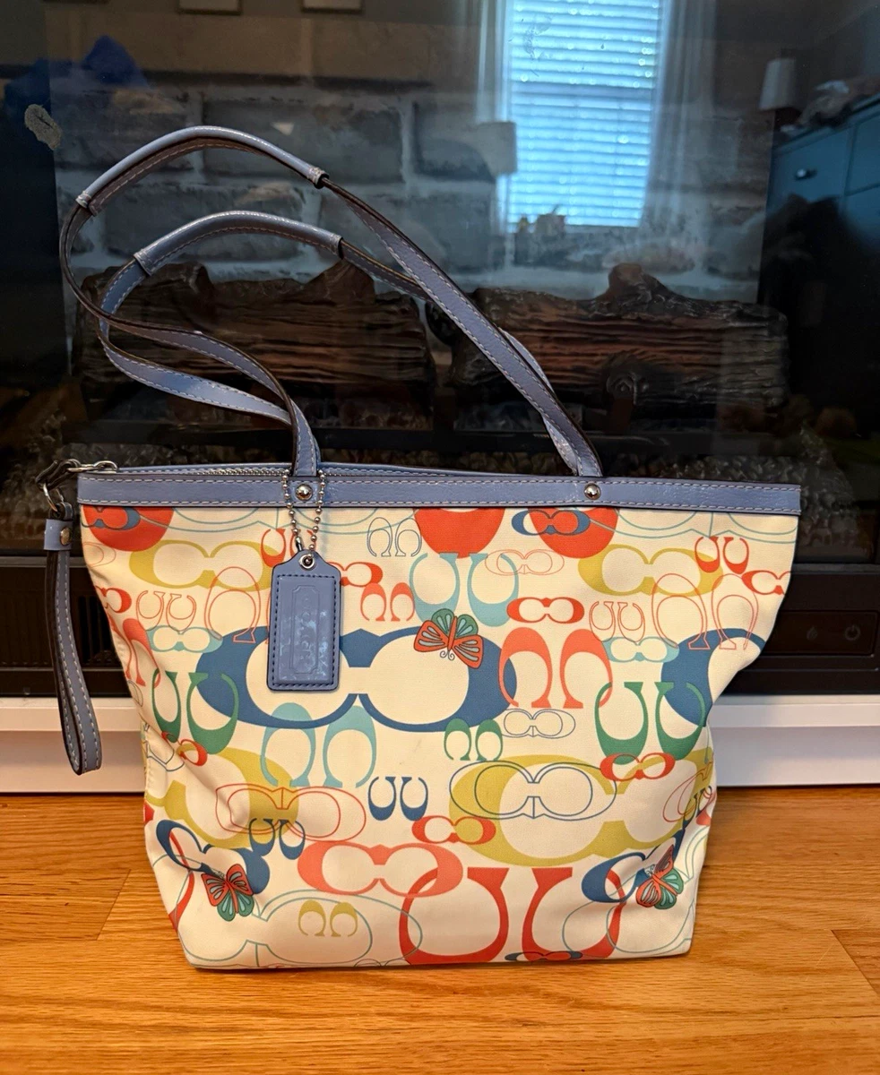 COACH コーチハンプトンズシグネチャー Y2K 希少マルチカラー ホーボー COACH コーチハンプトンズシグネチャー Y2K 希少マルチカラー ホーボー