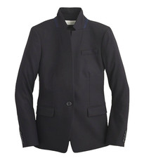 NWT J.Crew Regent Blazer in Black Wool Flannel Single Button Jacket 0 198