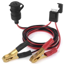 7FT/2m 14AWG 20-25A 12V 24V Female Car Cigarette Lighter Socket to Battery Al...