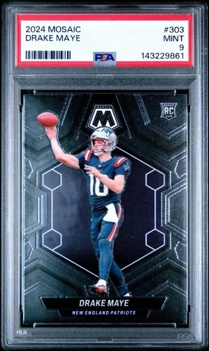 2024 Panini Mosaic - Rookies Drake Maye #303 (RC) PSA 9 🔥🏈🔥