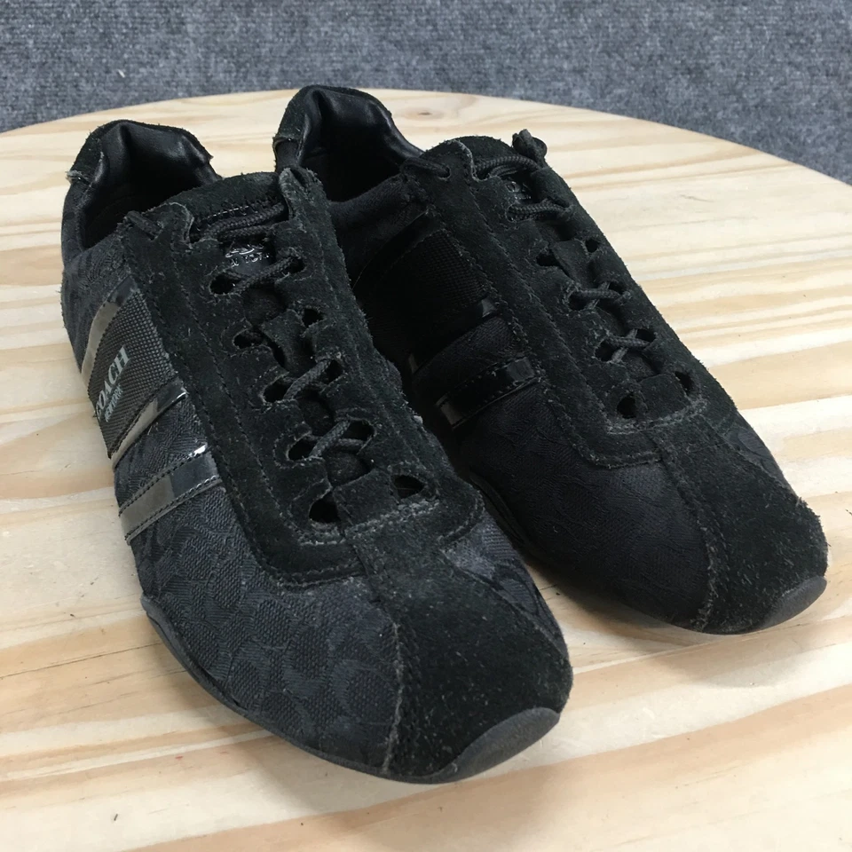 Zapatilla deportiva Coach para mujer 7,5B negra Remonna con cordones tela gamuza informal cómoda C6002 Foto 3 de 4