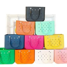 M/L/XL Fashion Beach Bags EVA Rubber Waterproof Storage Baskets Tote Bag