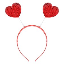 Halloween Heart Headband Red Sequin Hearts Headband for Women Cute Hearts Hea...