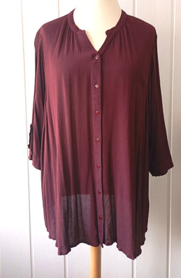 GOZZIP Bluse 3/4arm  Bordeaux, Crinkleware,  Viscose  Größe XL = 54/56  Nr.493