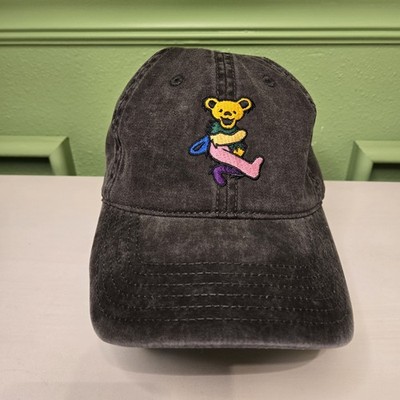 Grateful Dead Dancing Bear Gray Stonewash Baseball Hat Slide Back Mighty Fine 