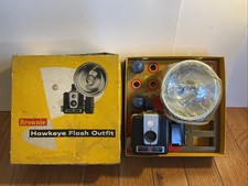 Vintage Kodak Brownie Hawkeye Flash Outfit Model Camera w/Original Box