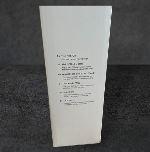 Sharper Image Large Vanity Lighted Mirror 10x Cooling Fans Wireless Charging - Picture 3 of 4