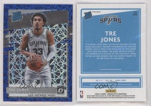2020-21 Panini Donruss Optic Rated Blue Velocity Prizm Tre Jones #188 Rookie RC