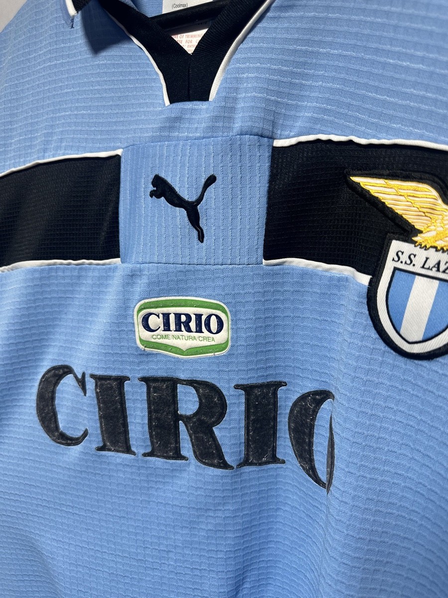レア PUMA CIRIO 98-00シーズン ラツィオ ホーム ゲームシャツ Vintage SS Lazio Soccer Black Jersey 1998-99 Puma XXL CIRIO