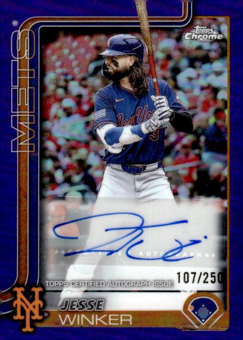 2025 Topps Chrome #AC-JW Jesse Winker Chrome Update Auto Purple Refractors #/250