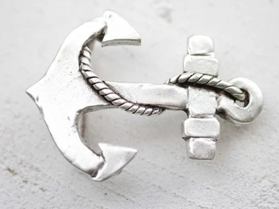 Gürtelschnalle Anker mit Tau, Altsilber Anker Gürtelschnalle Buckle Wechselschli - Bild 1 von 4