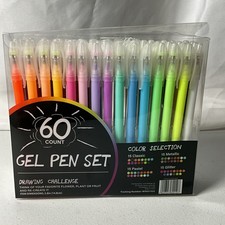 60 Count Gel Pen Set Assorted Colors Glitter Metallic Pastel Classic Art Drawing