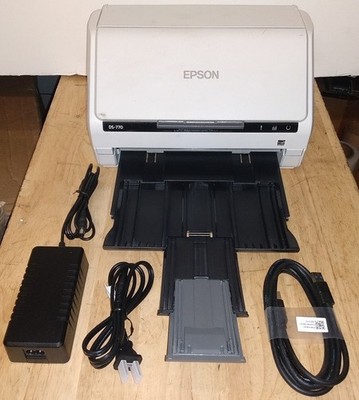 Epson DS-770 J381A Duplex Color Doc Scanner Low 41K Scan + Cables