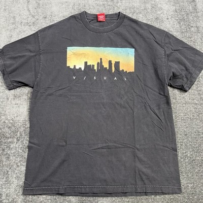 Visual by Van Styles Men s Black City Graphic T-Shirt Short Sleeve Size XL