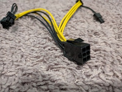 PCI-E 6-pin to 2x 6+2-pin (6-pin/8-pin) Power Splitter Cable PCIE PCI Express