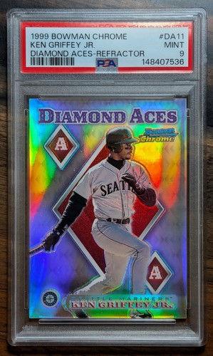 1999 Bowman Chrome Ken Griffey Jr Diamond Aces Refractor PSA 9 Insert HOF MVP